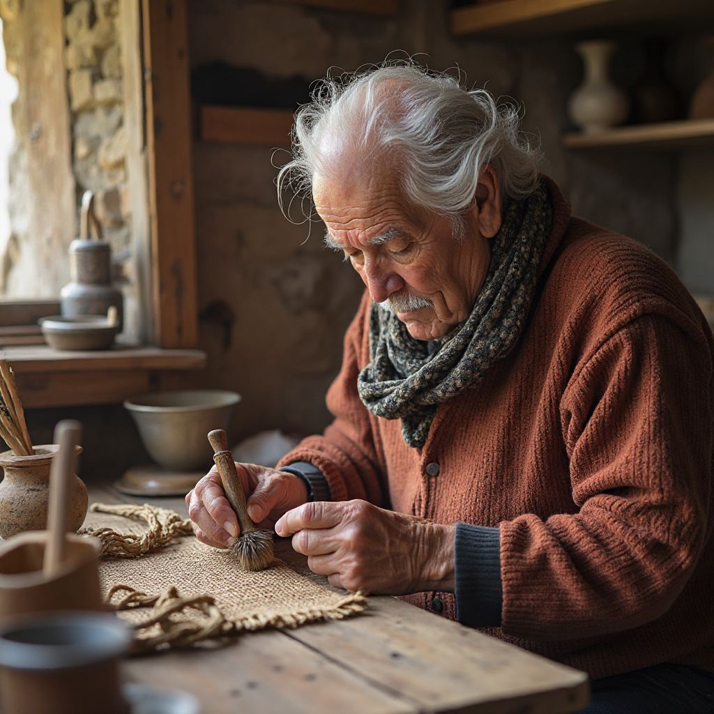 Local craft workshop with tourists